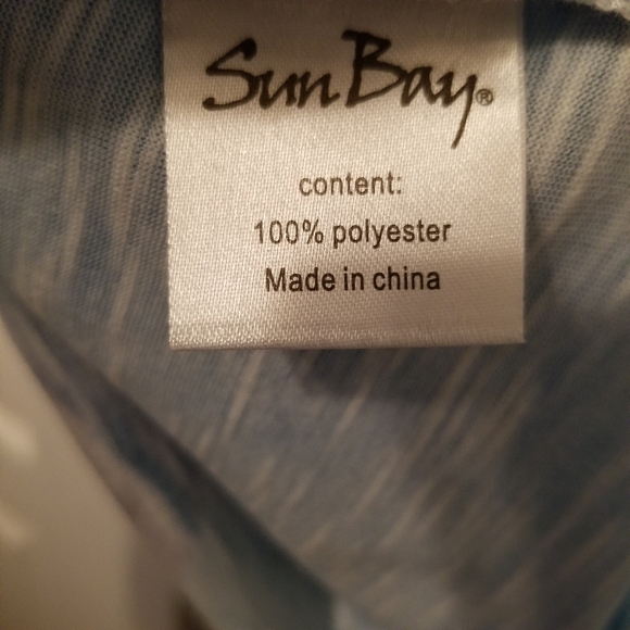 SUN BAY Womens Top size 2X   3/4 Sleeve Blue/White Beachy NWT - Picture 3 of 9